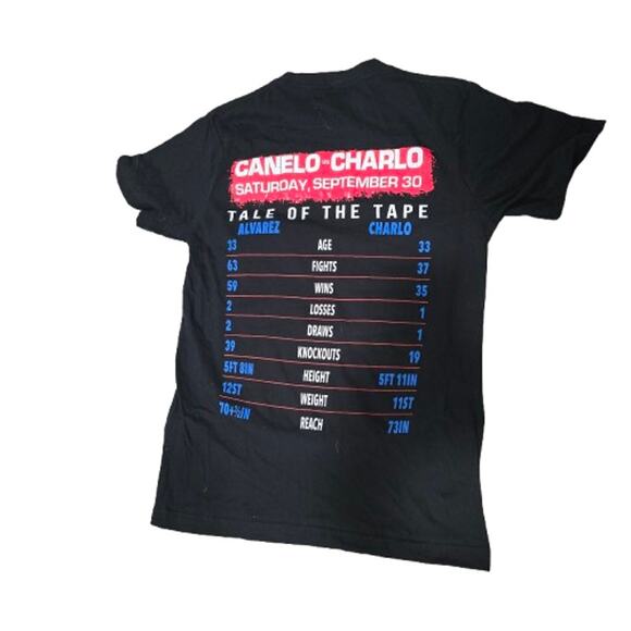 Canelo vs Charlo Boxing Match Shirt September 30 Tale of the Tape – Black Size S - Picture 2 of 3